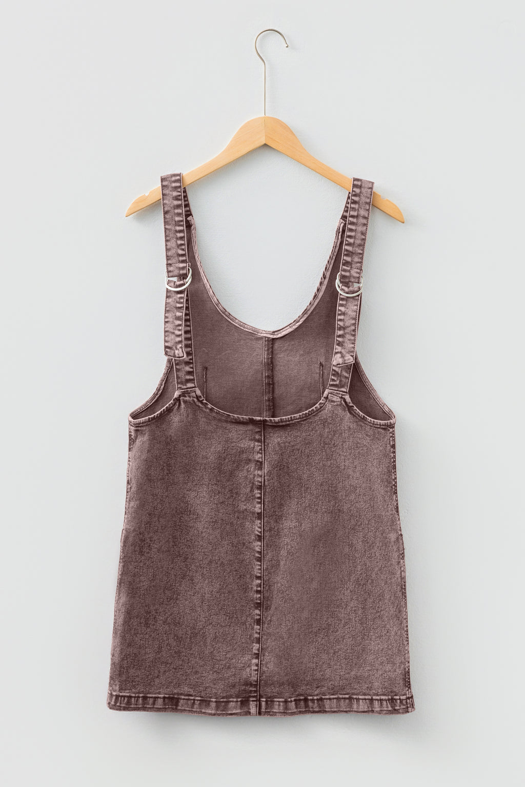 Goat Vintage Washed Denim V Neck Suspender Mini Dress